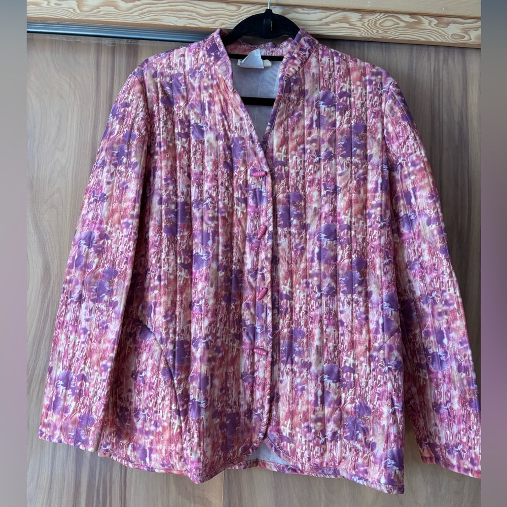 Vintage Colorful Floral Jacket, Sears Jacket, Flower Blazer, quilted jacket
